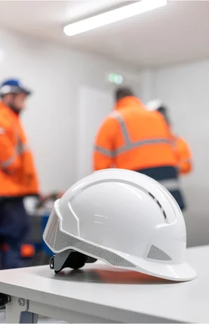casque de chantier à Saint-Doulchard près de Bourges dans le Cher 18